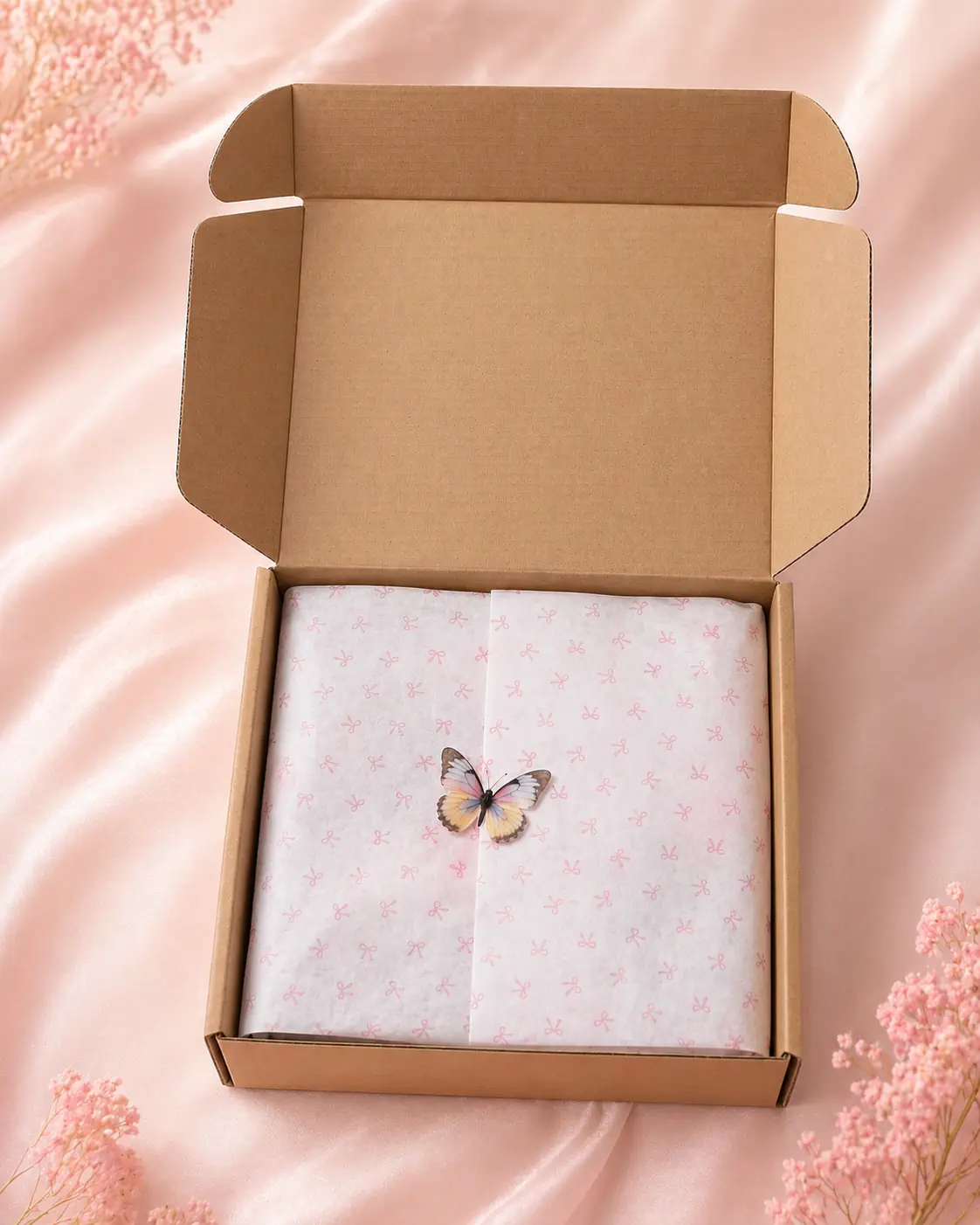 SHINE Pack opened revealing tissue-wrapped contents held with intention