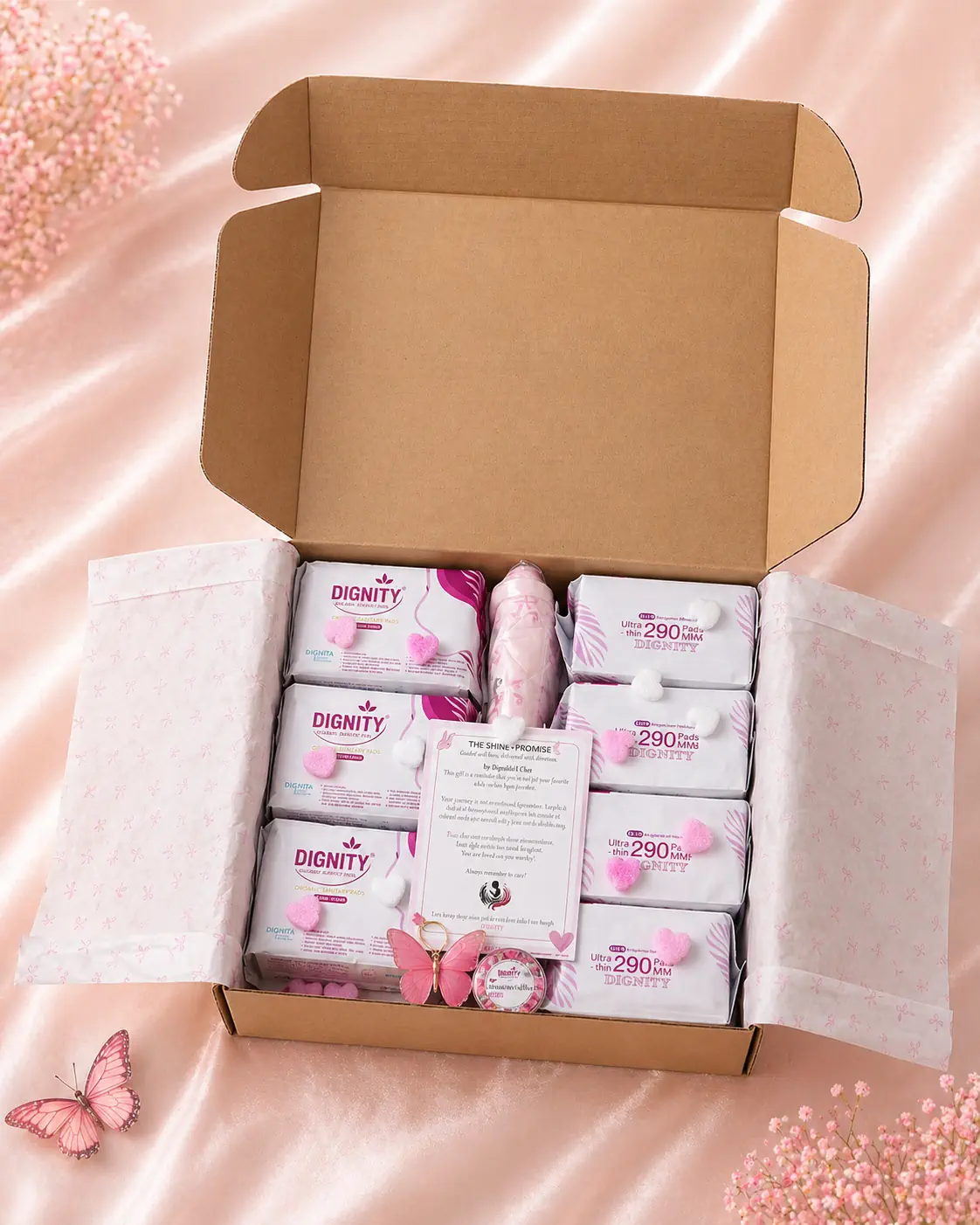 SHINE Pack open box revealing carefully wrapped contents inside