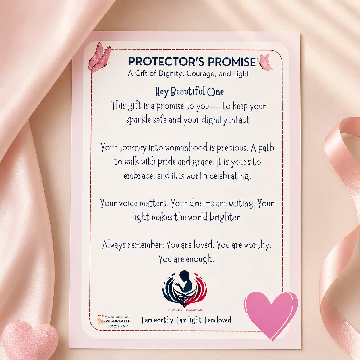 Protector's Promise affirmation card from the SHINE Pack