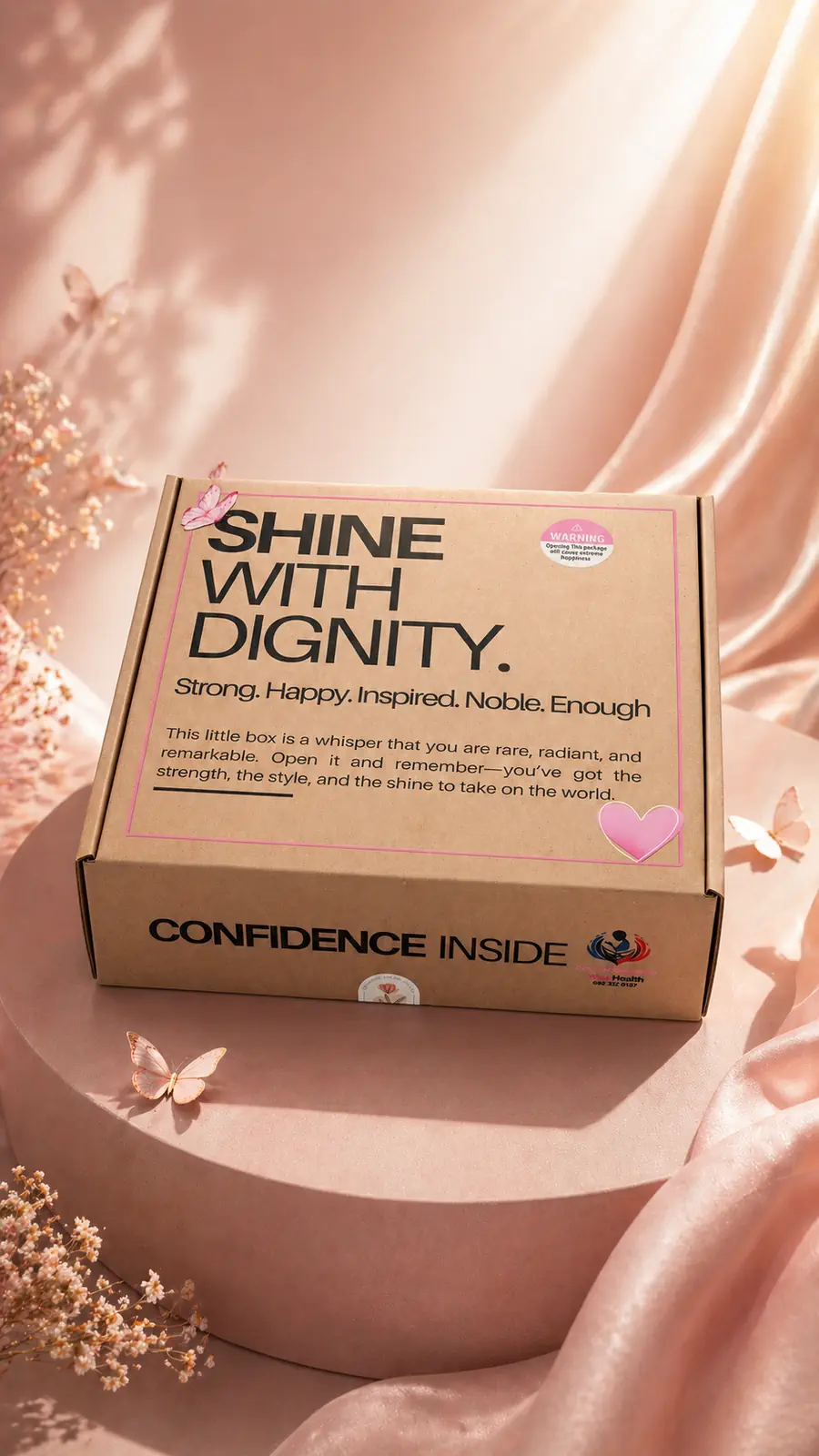 SHINE With Dignity Pack presented in a premium editorial setting, representing partnership-ready care